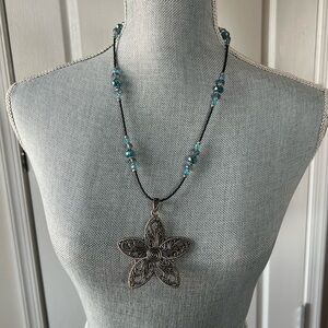 Starfish Pendant Necklace Lightweight– 24" Long 15" Drop